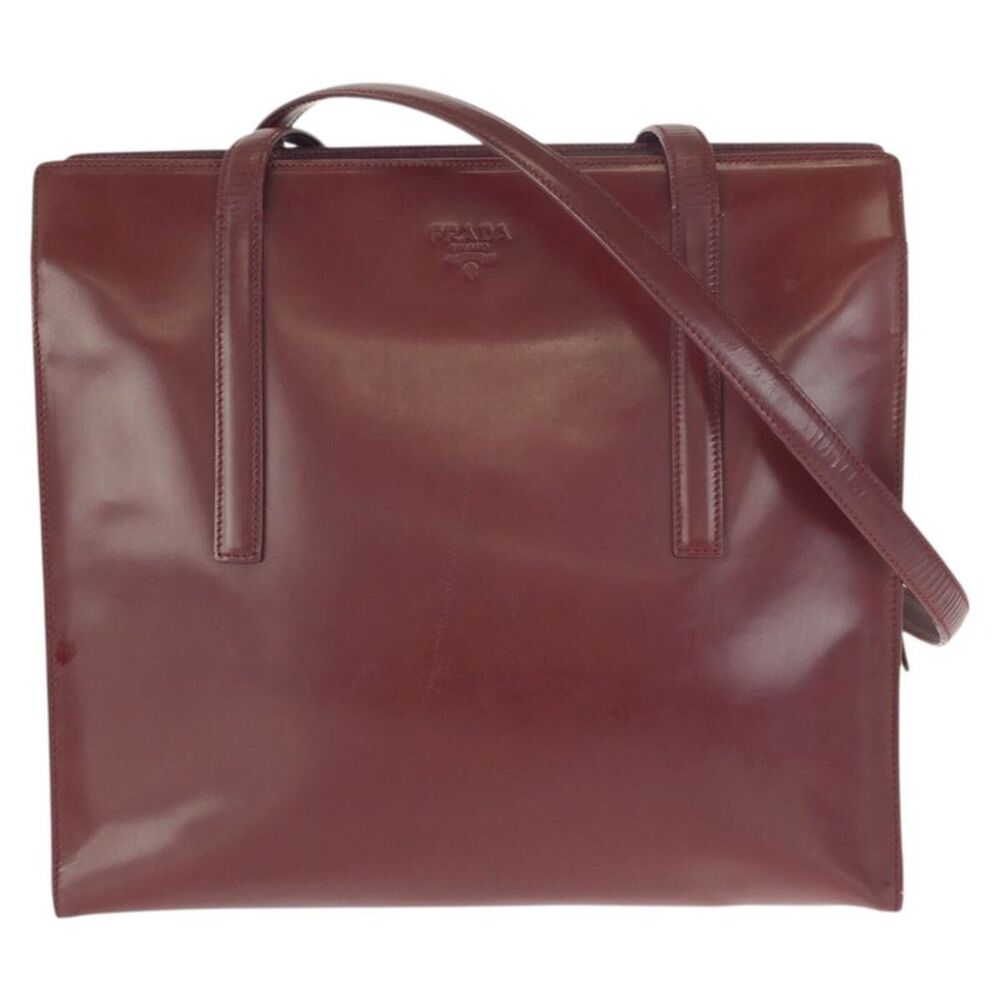 Prada Spazzolato Patent Leather Tote